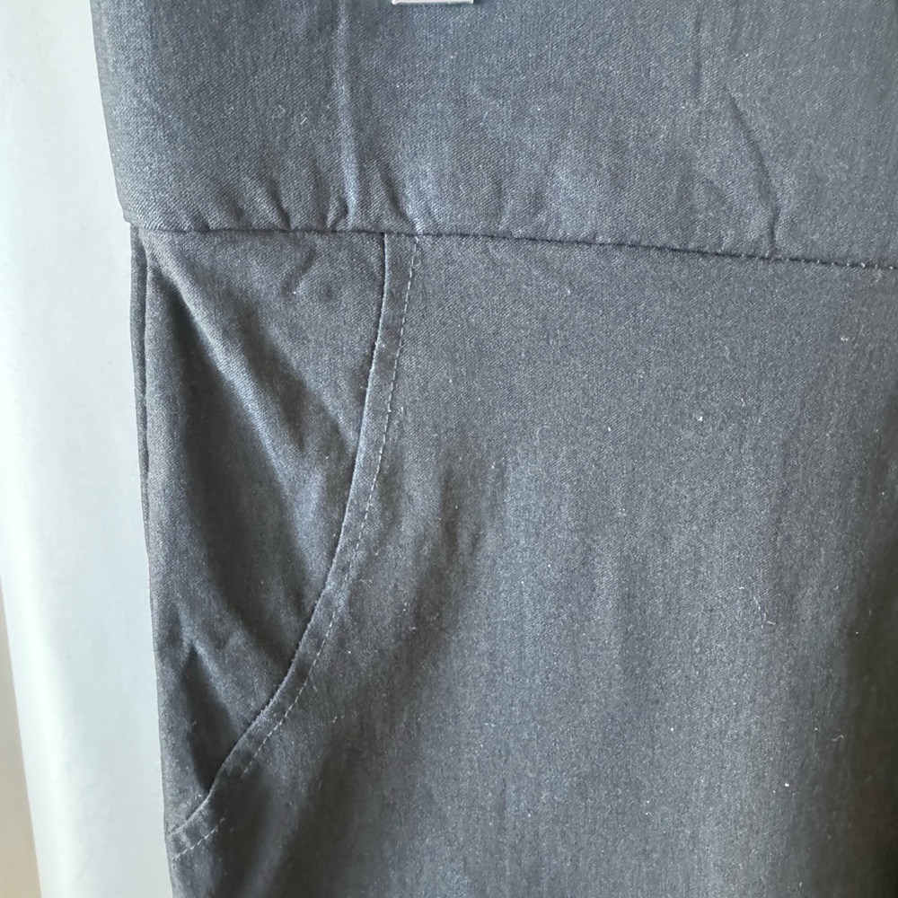 Vintage Lavish High Waisted Stretch Capris Rayon Nylon Spandex Blend Black Sz 1X - Picture 2 of 6